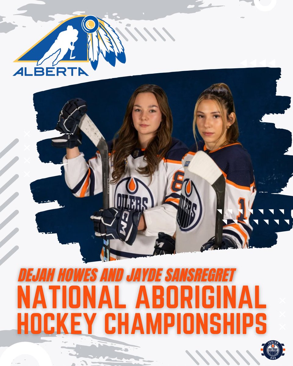 Huge congratulations to Dejah Howes and Jayde Sansregret on proudly representing Team Alberta at the National Aboriginal Hockey Championships, held May 5–11 in Tk’emlúps te Secwépemc (Kamloops, BC)!