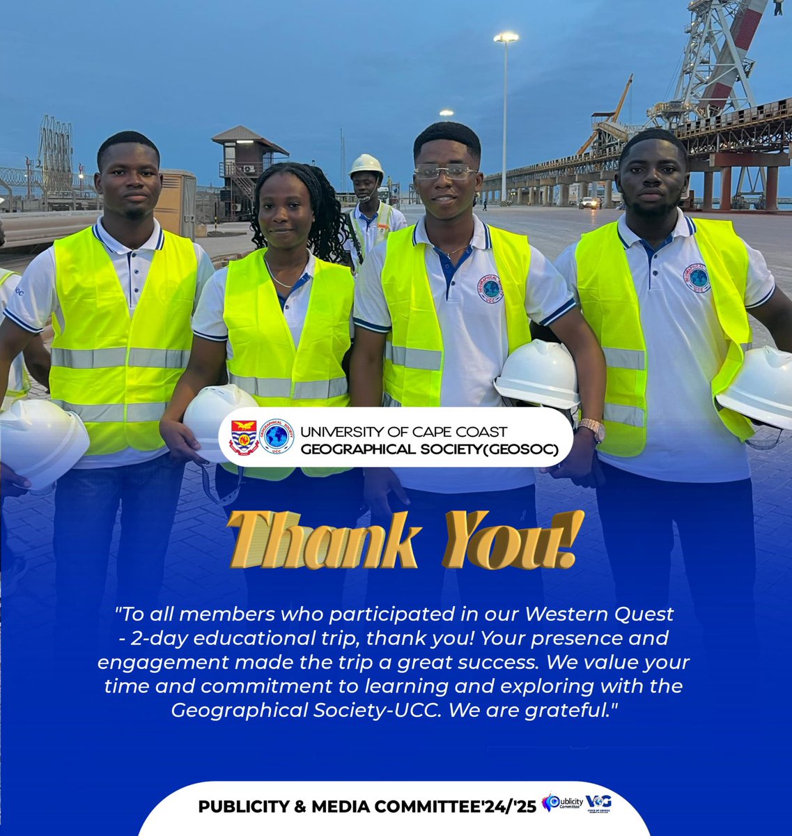 GeosocOfficial's tweet photo. GEOSOC-UCC 
___________________

THANK YOU! 

"To all members who participated in our Western Quest - 2-day educational trip, thank you! 

_Geosoc...we comprehend the Earth and its inhabitants_🌍
____________________

Publicity &amp; Media Committee'24/'25📸🎨 https://t.co/0Au7DqF5Eo
