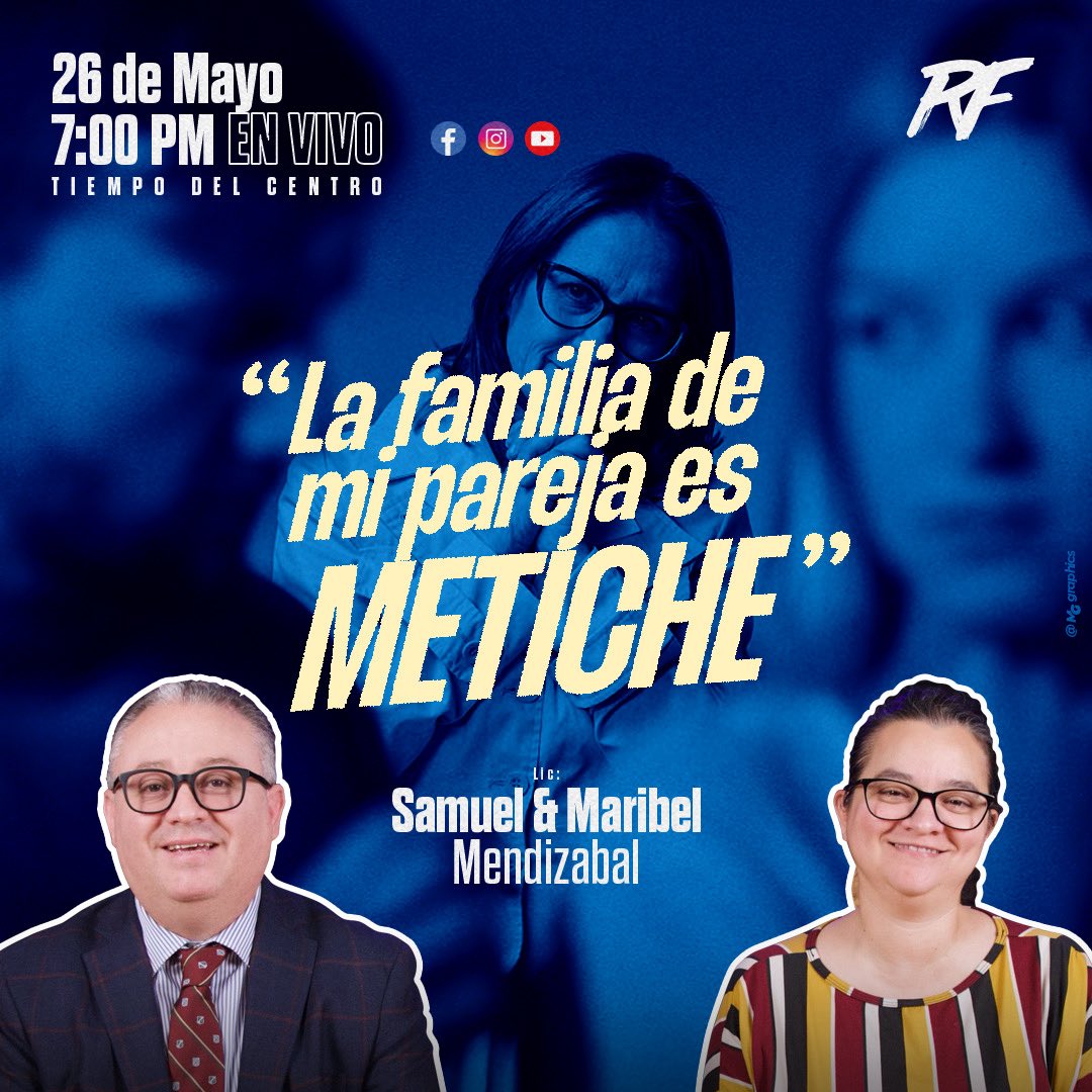 Hoy a las 7:00 pm (CST) por Facebook live y YouTube live.