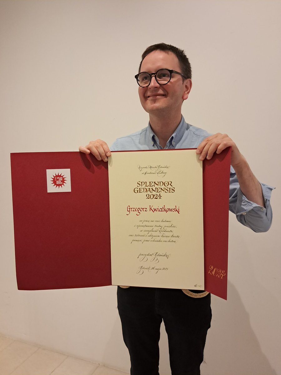 Grzegor54109874's tweet image. It is with great joy that I announce I have been awarded this year's Splendor Gedanensis prize!