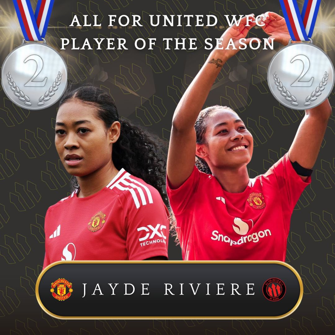 AFU WFC Player Of The Season

In second place🥈

With 33.3% of the vote it’s our Canadian full-back who’s been a crucial part of our defensive unit as well as a big part in setting up attacks for us on the right side.

Jayde Riviere🫡🔥

#MUWomen