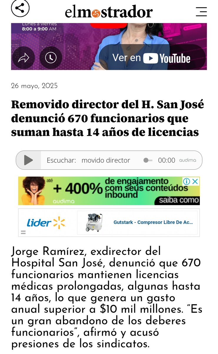 rectaprovincia's tweet photo. Ex director del San José denuncia que lo echaron por sumariar a gente con licencias obscenas, que hay una mafia que compra licencias falsas y que los sindicatos protegen a los vagos. 
Les presento la salud pública en todo su esplendor. https://t.co/zbMoikvMYM