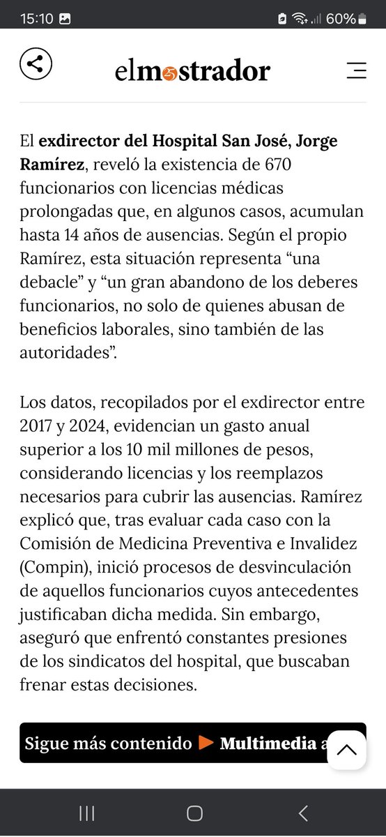 rectaprovincia's tweet photo. Ex director del San José denuncia que lo echaron por sumariar a gente con licencias obscenas, que hay una mafia que compra licencias falsas y que los sindicatos protegen a los vagos. 
Les presento la salud pública en todo su esplendor. https://t.co/zbMoikvMYM