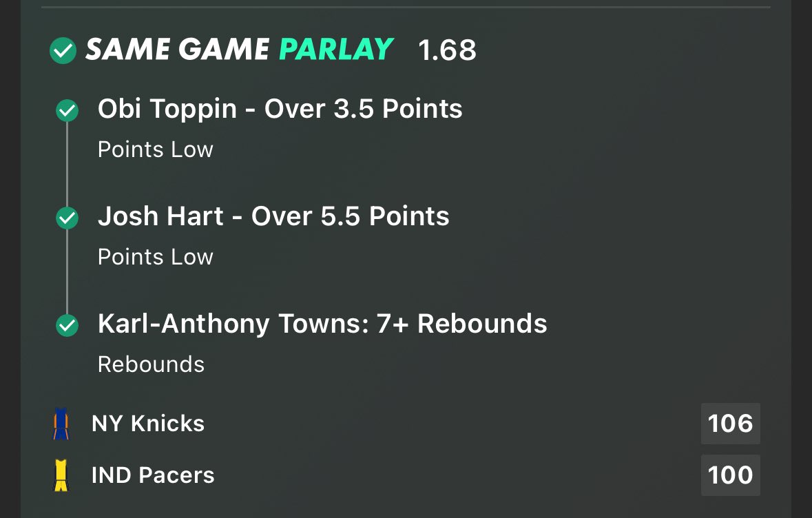 QuayThaChemist's tweet photo. Yesterday’s Winner! ✅ @1.68
✅ Obi Toppin: O 3.5 Points
✅ Josh Hart: O 5.5 Points
✅ Karl Anthony Towns: 7+ Rebounds
Like ❤️ if you want today’s SGP!
#F4F #IFB #N4N #NBA #NBA2K #NBAPicks #NBAVideo #NBAFantasy #FreePicks #NBATV #NBAX #NewYorkForever #YesCers https://t.co/myCEKl4cY7