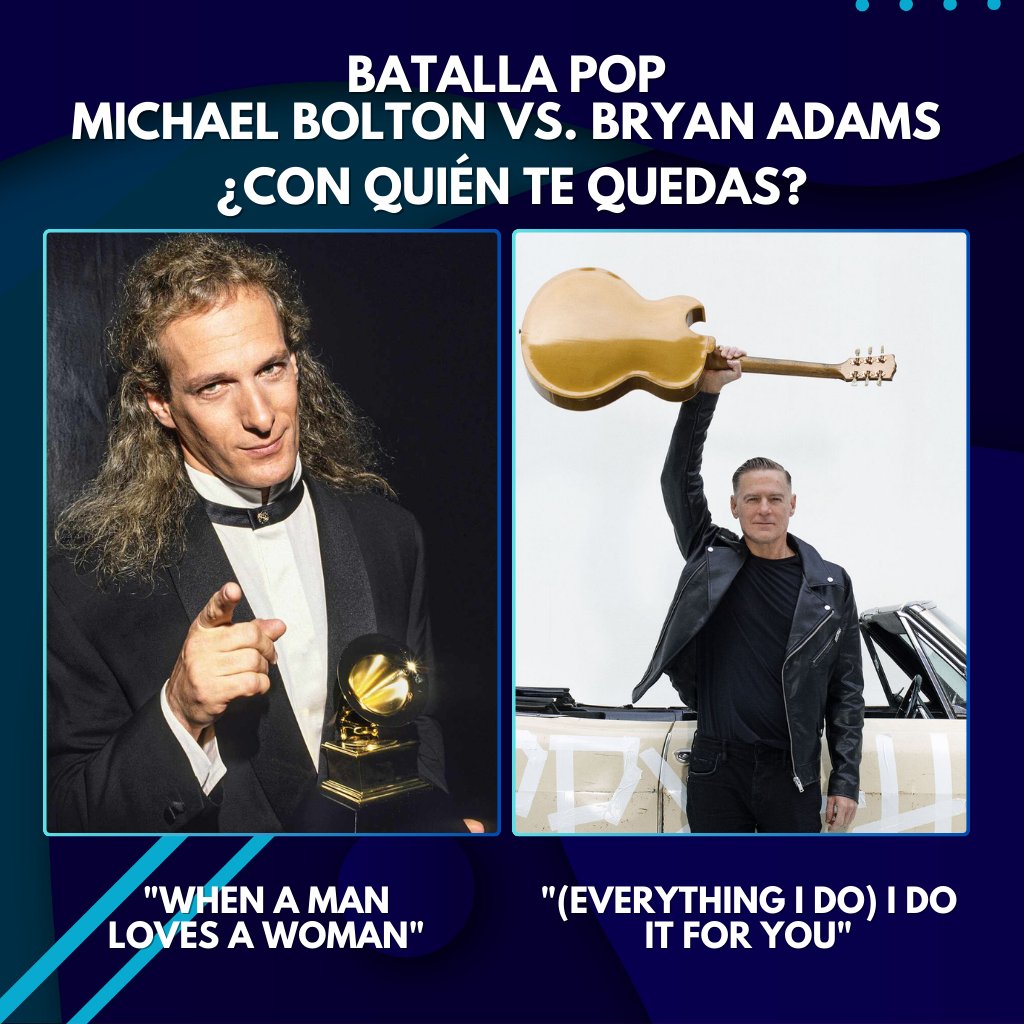 stereocienmx's tweet photo. Dos voces icónicas de 1991, dos baladas que hicieron historia. ¿Eres del team Bryan o del team Bolton? ❤️♫ #Baladas90s #VersusMusical #PopRomántico https://t.co/VgsPuCfELL