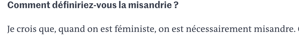 Alors déjà, on commence avec une définition toute pétée.
Comme je ne suis pas philosophe, j'ai bêtement demandé à Robert (le Grand), sa def de misandrie, que vlà:
"Hostilité ou mépris du sexe masculin, des hommes."
(Si vous remplacez masculin par féminin