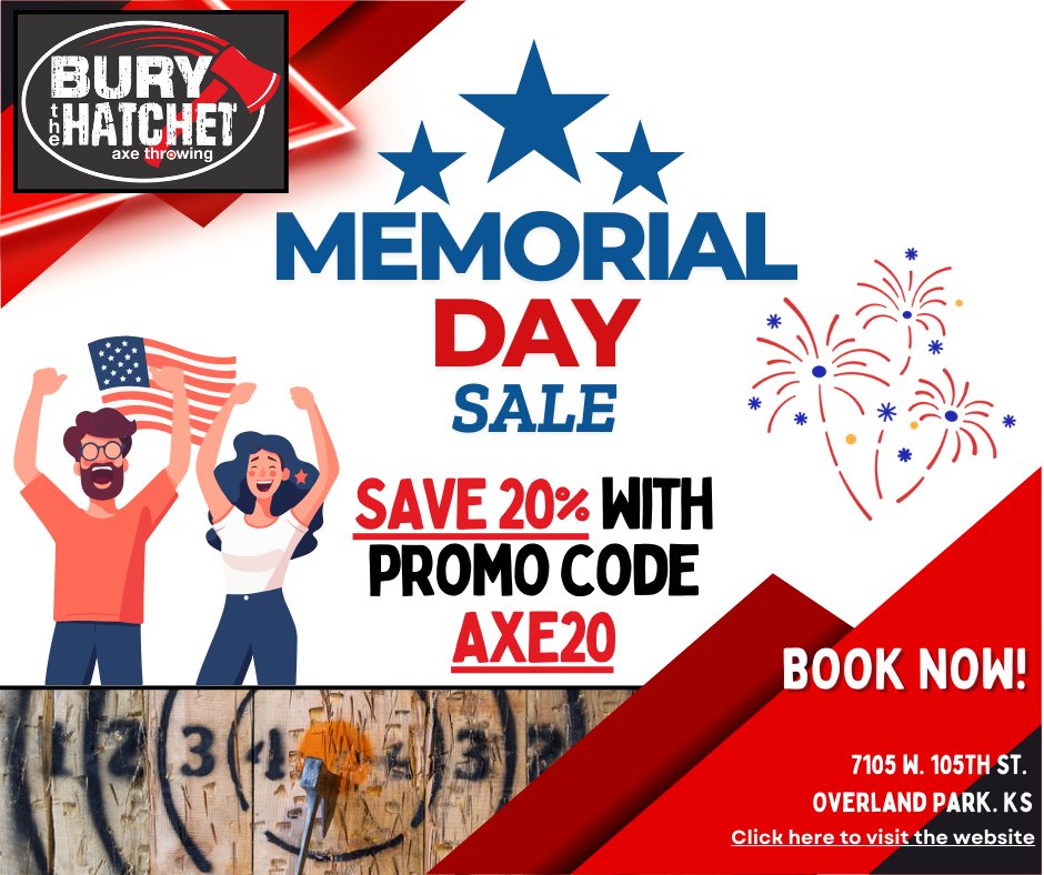 axethrowingkc's tweet photo. MEMORIAL DAY SALE! 🪓 - https://t.co/r6OD4MXcrc https://t.co/PRClofBeyO