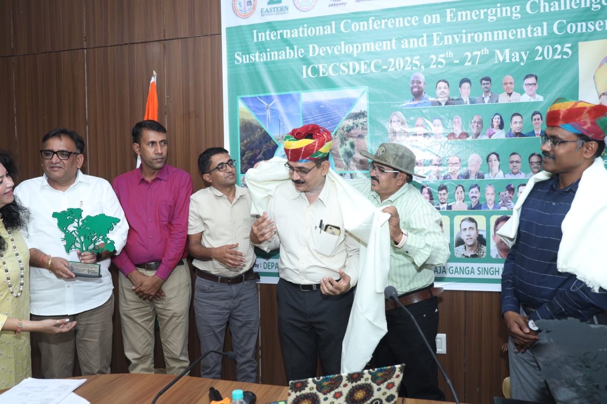 Navdeepbkn's tweet photo. I’m very grateful to Prof Anil Chhangani (Maharaja Ganga Singh University, Bikaner), who provided me an opportunity to chair a technical session in their wonderful 3 days international conference on sustainable development and environmental challenges..🌳 https://t.co/2Zha576Vhr