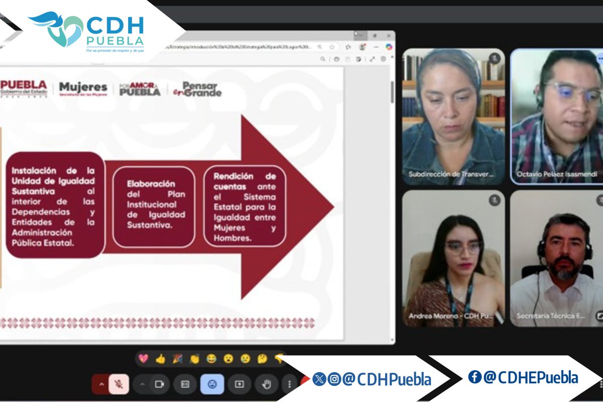 🤝 Con el objetivo de continuar fortaleciendo el trabajo de la #CDHPuebla dentro de las Unidades de Igualdad Sustantiva, personal de la Comisión sostuvo una reunión de trabajo con la Secretaría de Igualdad Sustantiva.
Este encuentro reafirma nuestro compromiso con la protección y