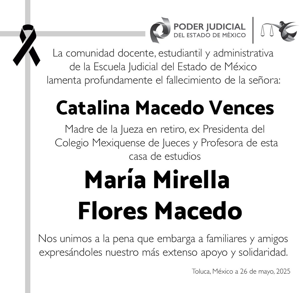 Con profundo pesar...