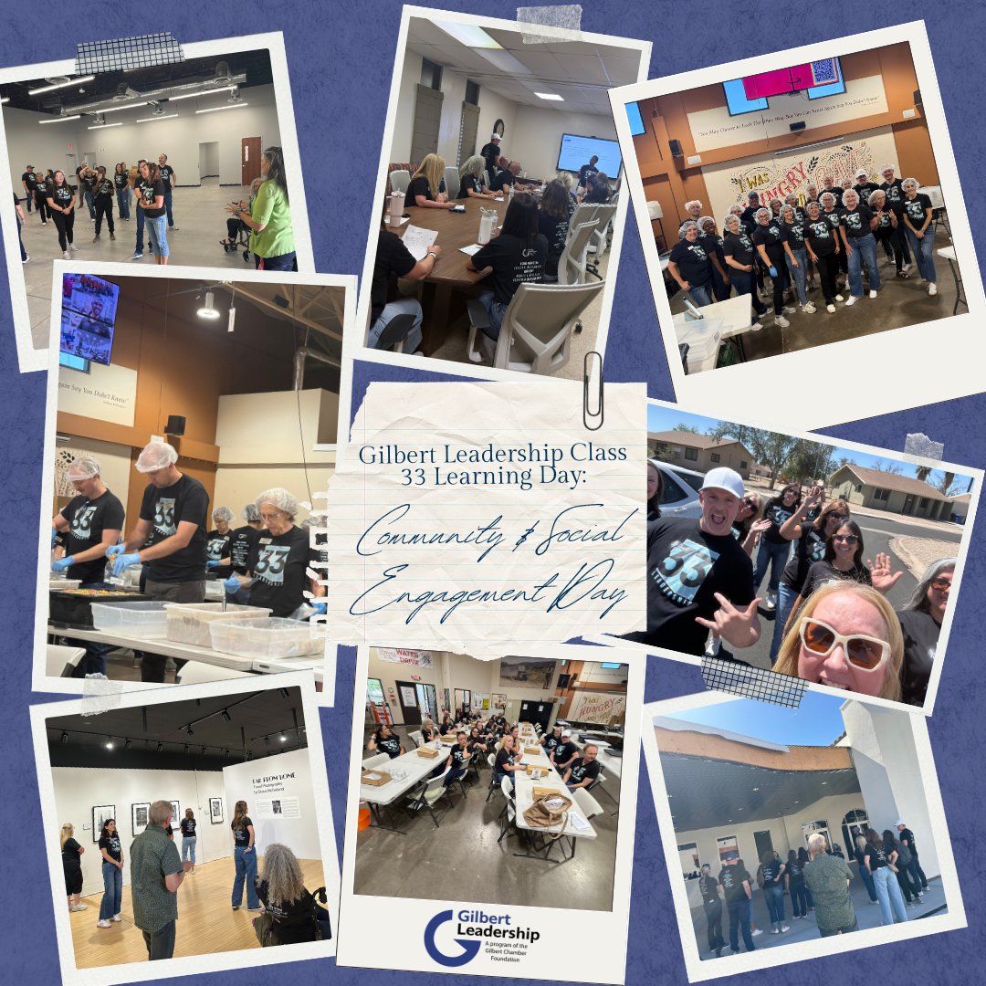 GLeadership's tweet image. Gilbert Leadership Class 33 had an incredible Community &amp;amp; Social Engagement Day! They explored local nonprofits, including @HouseofRefugeAZ, Midwest Food Bank, and @HDSGILBERT – learning, touring, and volunteering. Thanks to our speakers, planning committee, and sponsors.