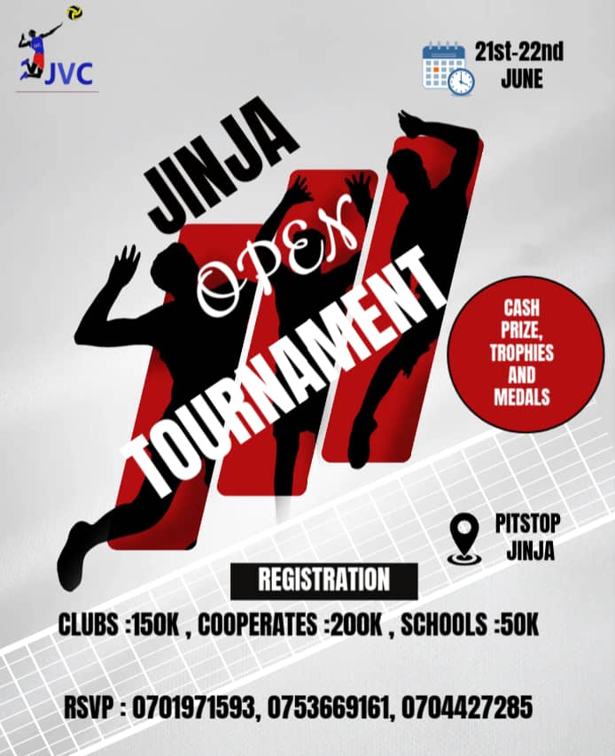 JINJA VOLLEYBALL CLUB (@jinja_vc) on Twitter photo VOLLEYBALL ALERT!
The Jinja open volleyball tournament is back . Mark the dates, 21st and 22nd of June <a href="/pitstop/">Pitstop Marketing</a> - former Laftaz.
#volleyballonthenile
#ABIRRI_MAFUFU VOLLEYBALL ALERT!
The Jinja open volleyball tournament is back . Mark the dates, 21st and 22nd of June <a href="/pitstop/">Pitstop Marketing</a> - former Laftaz.
#volleyballonthenile
#ABIRRI_MAFUFU