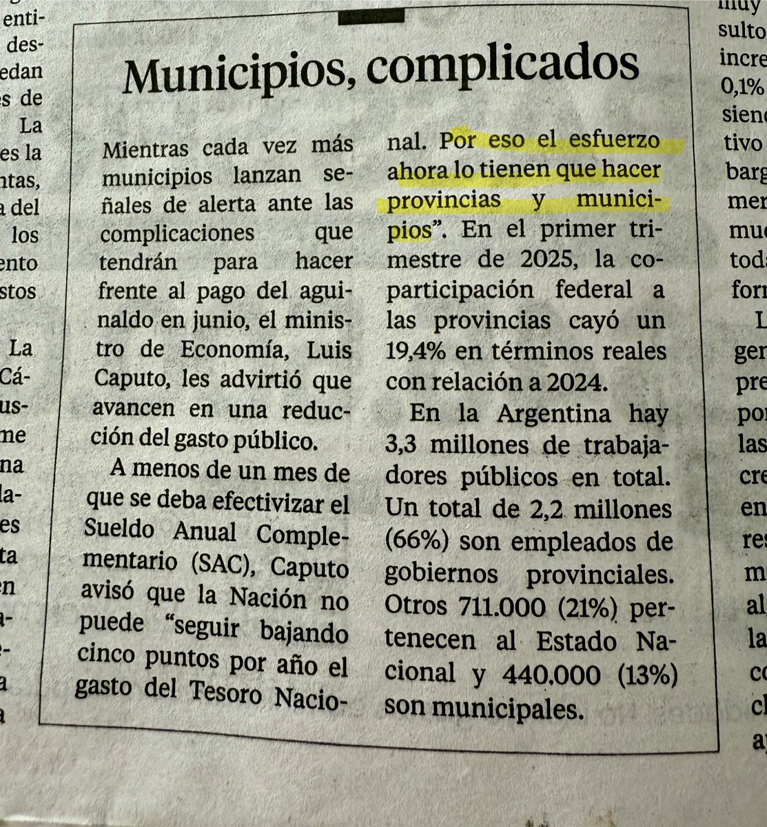 Lamentablemente en varias localidades del país los municipios estuvieron subiendo las tasas y los impuestos 👎🏼 justamente para no tocar el gasto público (más funcionarios, nuevos cargos, etc). Ojalá se entienda de una vez por todas que el gasto público descontrolado no es el