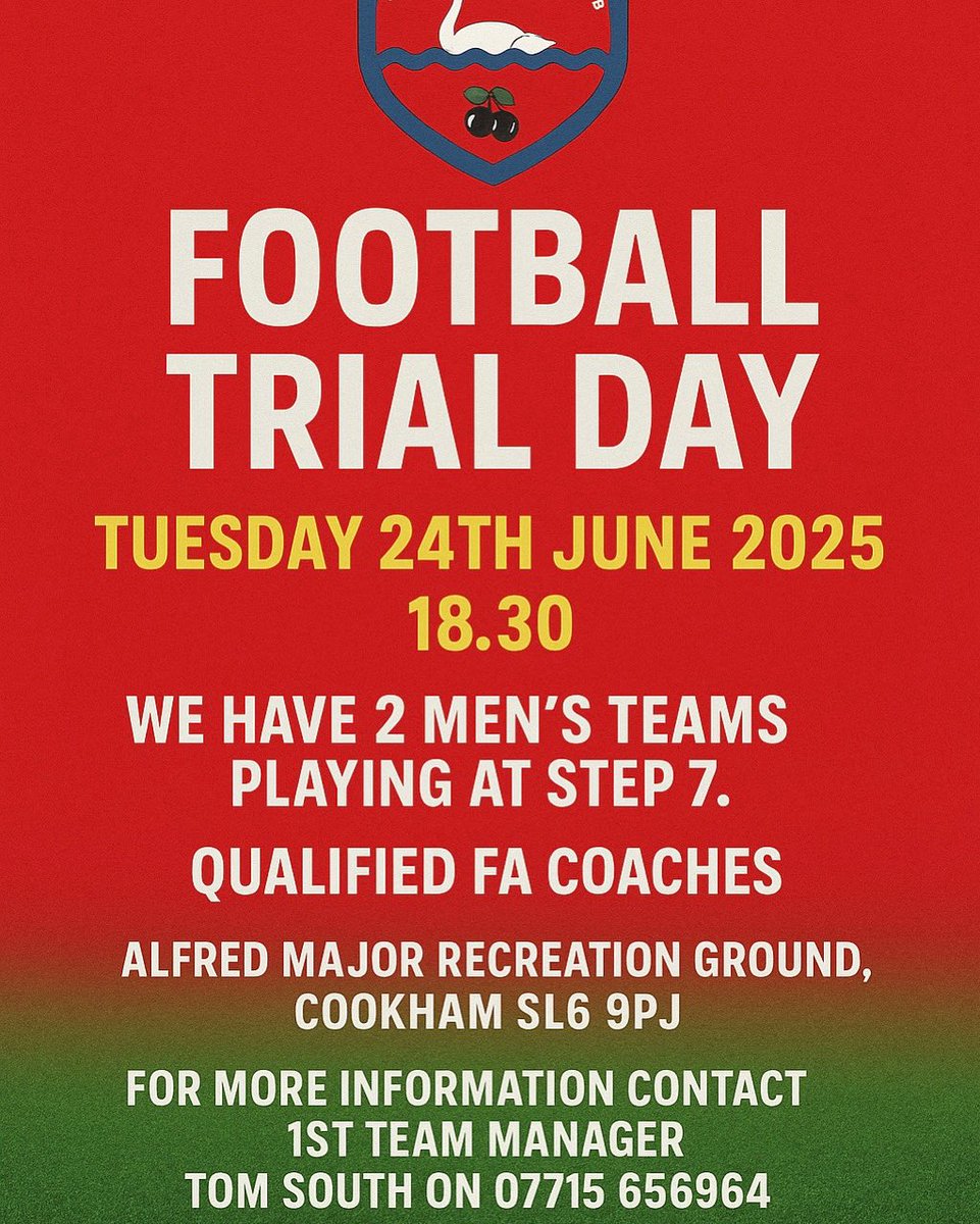 We are looking to add to both our 1st Team &amp; Reserve squads next season. 
Our pre-season begins on 24th June and we are looking for fully committed players as we continue to build. 
Please contact the 1st team manager Tom South or message us on here or Instagram. 

#upthedean