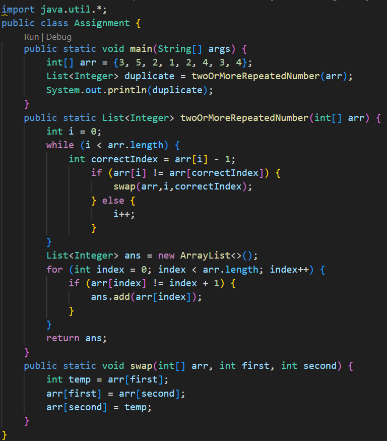 ShaliniBaghel08's tweet photo. Find all Duplicates in an Array.
Output :- [2, 3, 4]
#cyclesort #java #DSA https://t.co/Yn8HQh1XSF