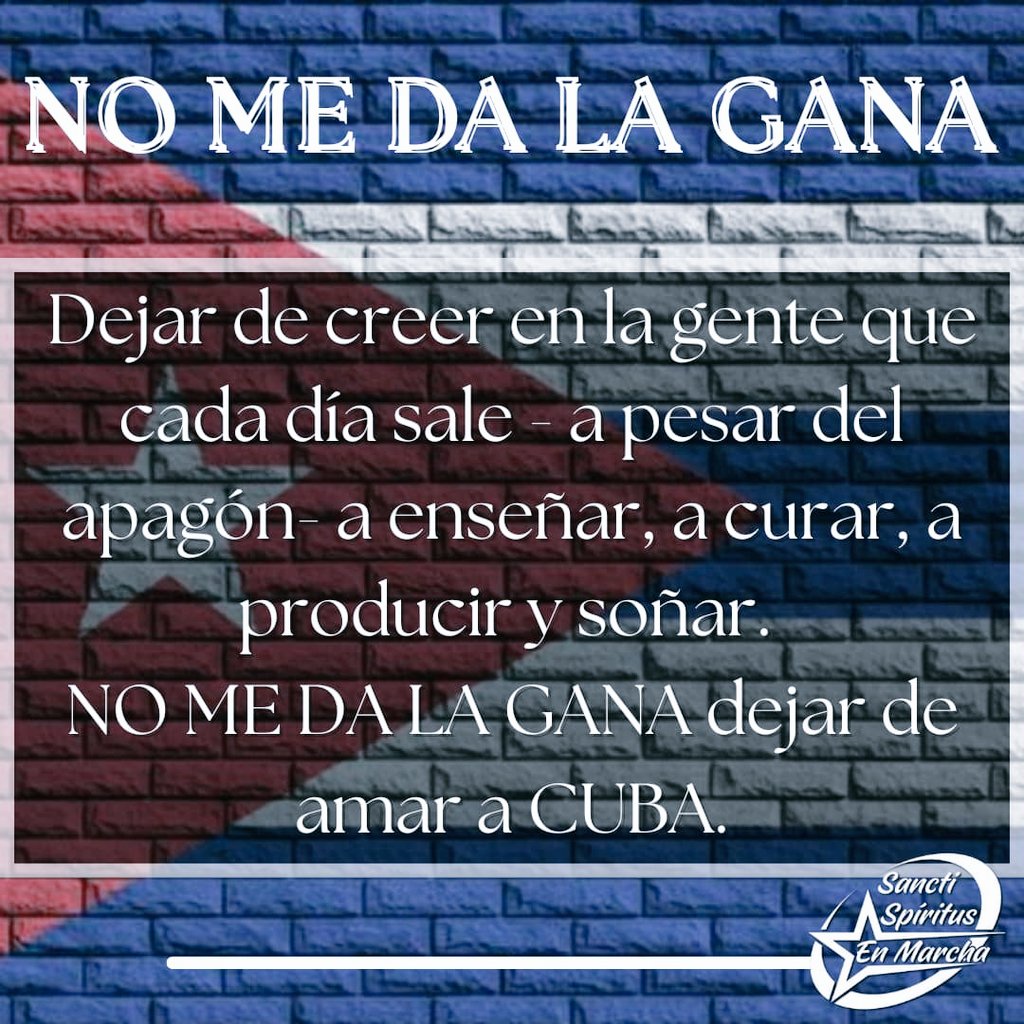 Cada cual con su opinión.. conmigo no cuenten para hablar mal de 🇨🇺✊🏻

🎶 A pesar de los pesares Cuba Va! 🎶 #CubaVencerá