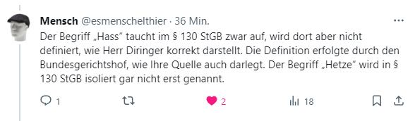 Dass der gescheiterte #Postelbote, der u.a. eine Staatsanwältin bis zum Zusammenbruch attackiert und gequält hat, von mir besessen ist, belegen hunderte Postings über mich. Er erfasst aber - wie hier - vieles geistig nicht. Ein anderer Nutzer erklärt es ihm.
Was für ein Loser.🙄