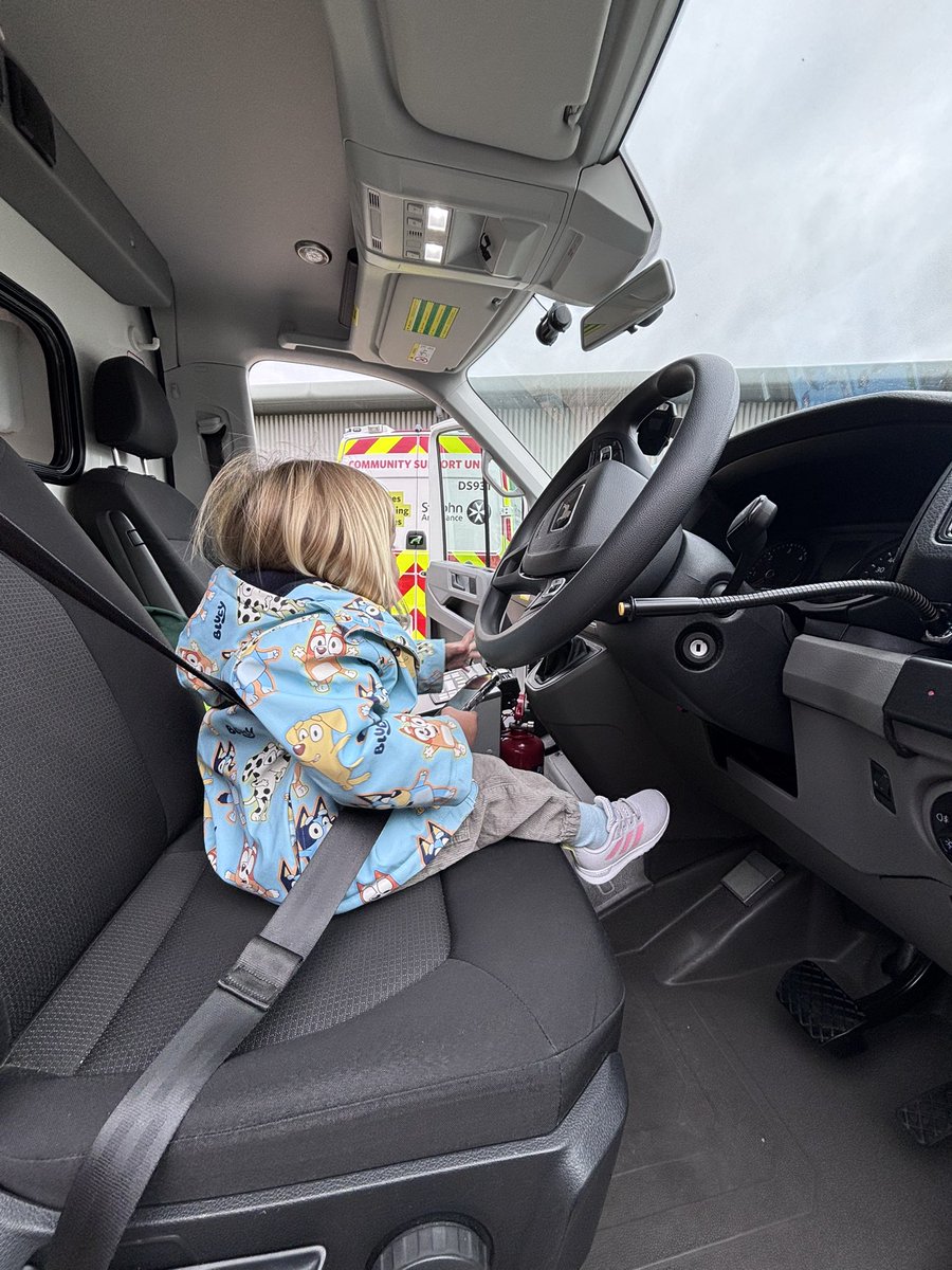 Plugging herself in ready for shift <a href="/stjohnambulance/">St John Ambulance England</a> 
*all children were removed prior to any shifts being started*