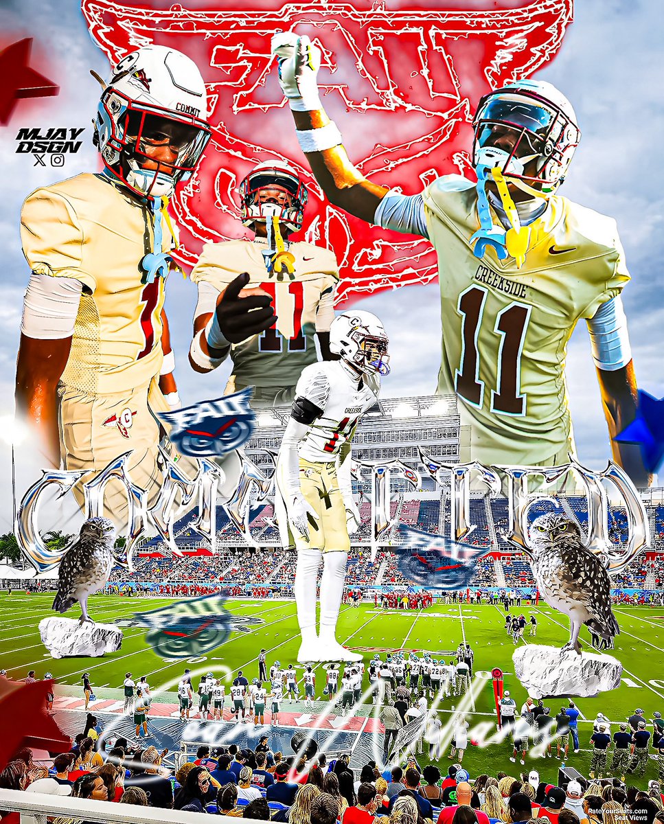 mjaydsgn's tweet image. BREAKING: Three-Star DB Sean Williams (@sean_williams_9) Committed to Florida Atlantic, he tells me
The 6’0 180 DB from Atlanta, GA chose the Owls over Georgia Tech, SMU, and Indiana
“I’m Home, Go Owls!!🦉🦉”
instagram.com/p/DKILh7-xz-c/…