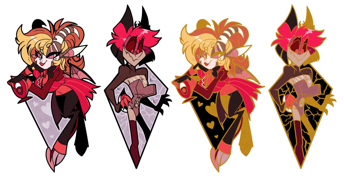 ArtofRhues's tweet image. Part of a series of old pin concepts I did a few years back for @/LadyGValentine&apos;s Hellbound charity collab 💋
#HazbinHotelFanart #HazbinHotelAlastor #HazbinHotelOC #artofrhues
