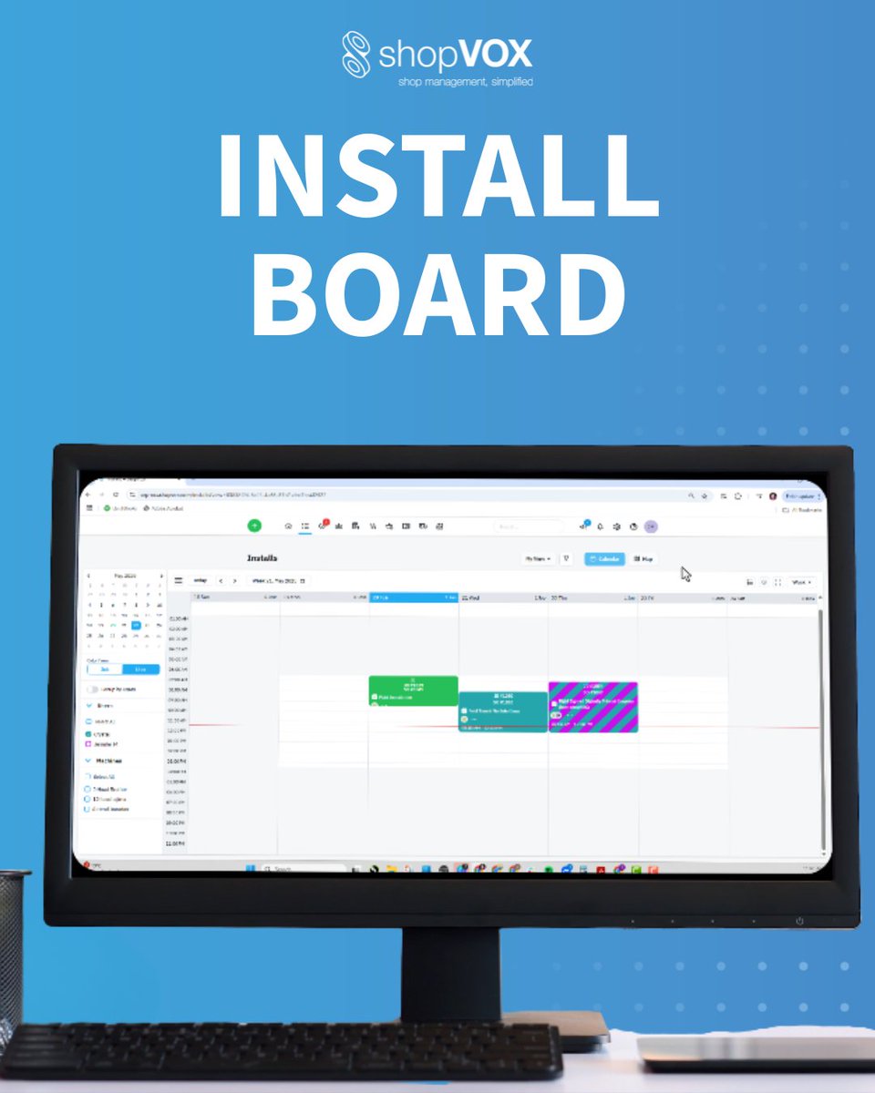 Say goodbye to install chaos.
The new Install Calendar in shopVOX PRO helps you schedule smarter — right inside your workflow.
📅 Included at no extra cost. shopvox.com/the-install-sc…
#shopmanagement #printshopsoftware #signbusiness
