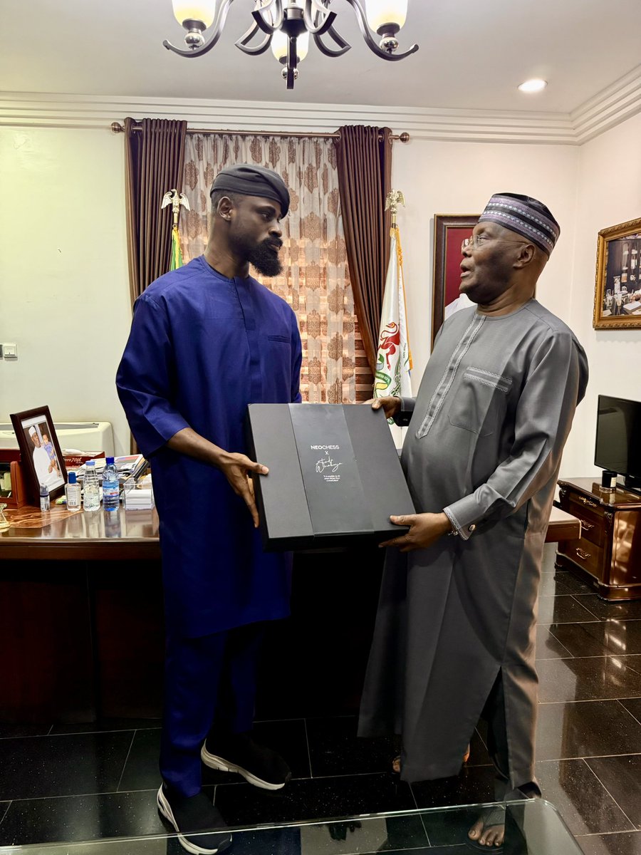Tunde Onakoya (@tunde_od) on Twitter photo One chess board delivered to the former Vice President of Nigeria, His Excellency Atiku Abubakar <a href="/atiku/">Atiku Abubakar</a>
Grateful for the warm hospitality and gracious welcome. One chess board delivered to the former Vice President of Nigeria, His Excellency Atiku Abubakar <a href="/atiku/">Atiku Abubakar</a>
Grateful for the warm hospitality and gracious welcome.