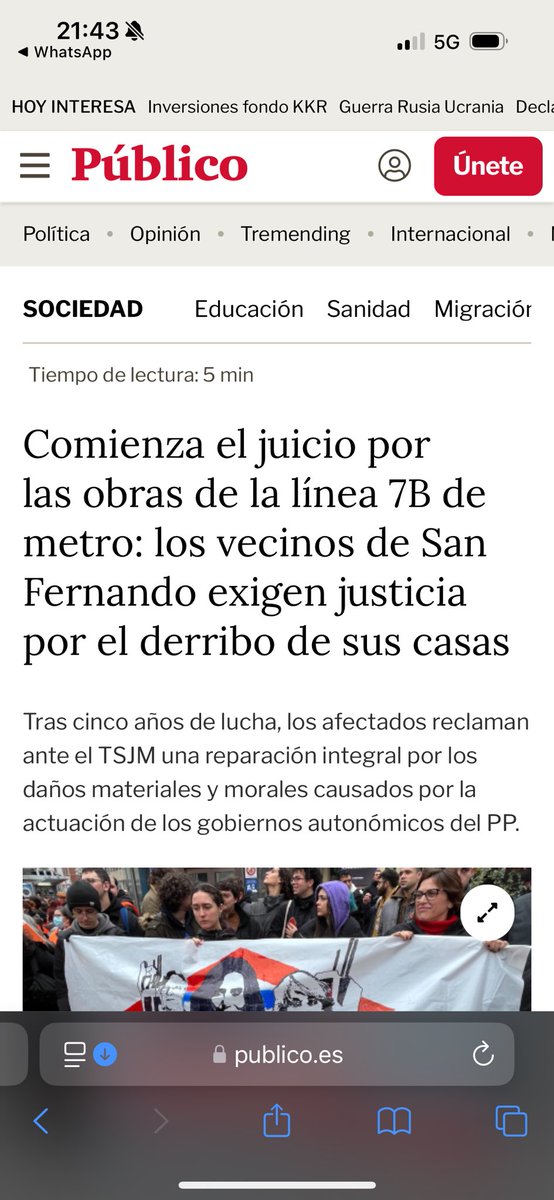 Pues nada, no ha quedado otra, nada más que denunciarla. Empiezan los juicios de los <a href="/AfectadoXmetro/">Afectada por metro</a>, que demandamos a la <a href="/ComunidadMadrid/">Comunidad de Madrid</a>. Que se entere todo el mundo. 
Veremos de qué lado se posiciona el TSJM. Dijimos que lucharíamos hasta el final y así será 👏