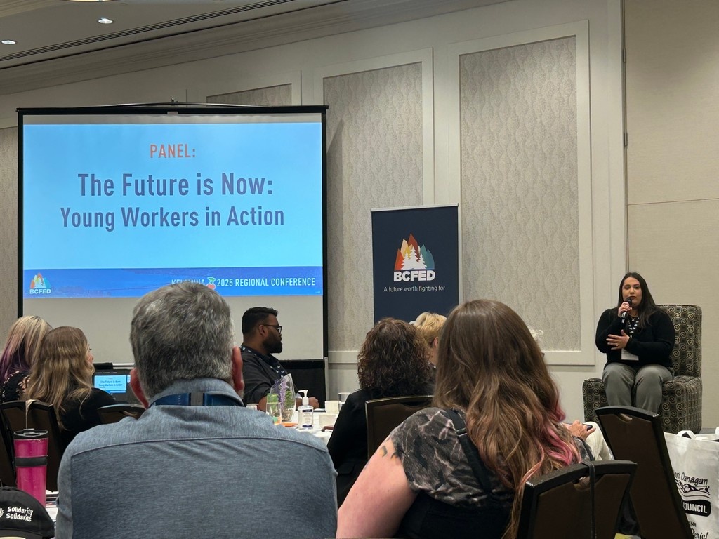 UFCW_1518's tweet image. Shout out to our members who joined Secretary-Treasurer Ronda Melbourne at last week's BCFED Regional Conference in Kelowna! This was a great chance to bring together unions from across the Okanagan to discuss climate justice, reconciliation, and the power of young workers ✊
