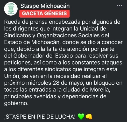 De que no son unos, son otros, pero nunca dejan a nuestra #Morelia querida, en paz.