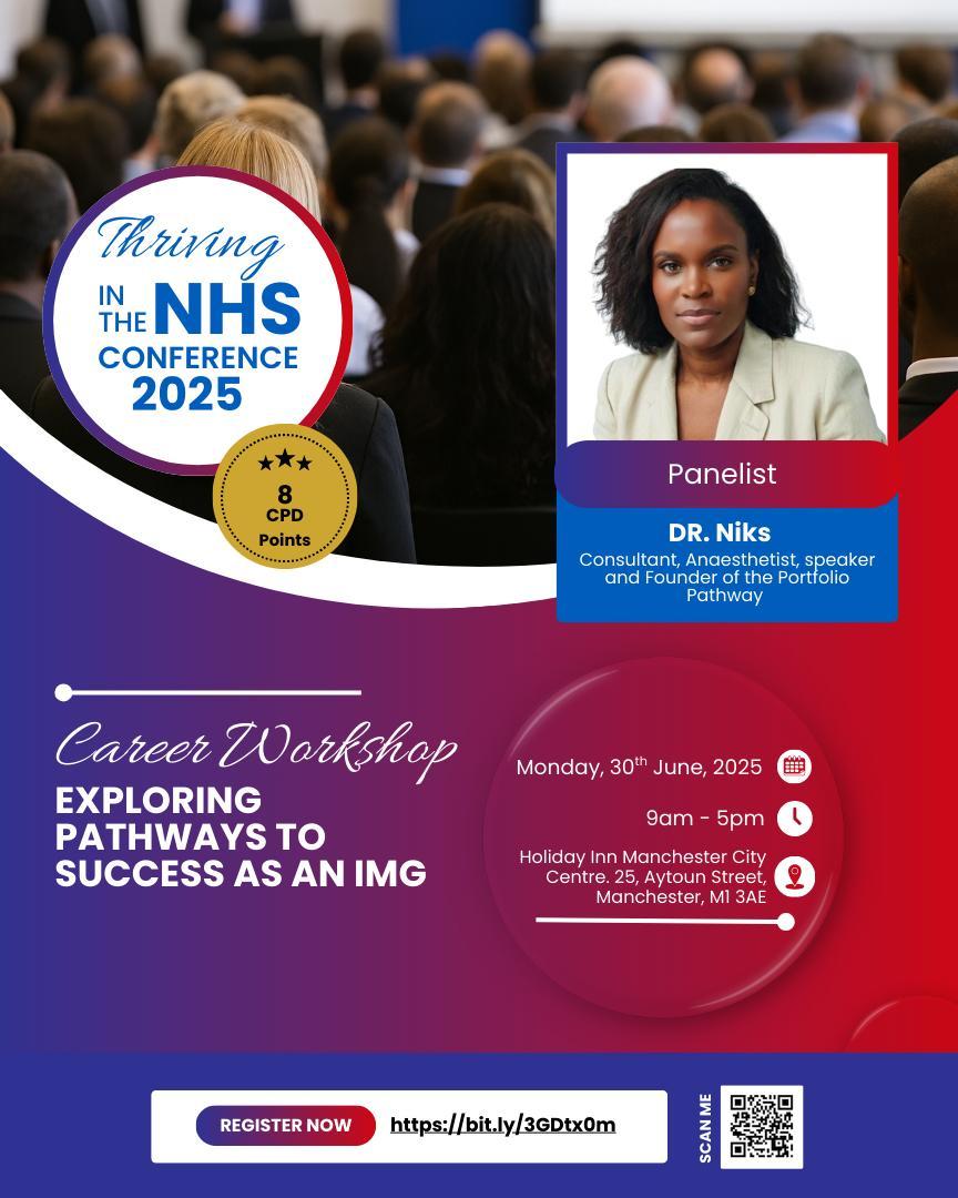 ThrivinginNHS (@thrivinginnhs) on Twitter photo We’re so excited to welcome <a href="/DoctorNikss/">The Career Coach</a> to the stage at the Thriving in the NHS Conference 2025!
She’s a Consultant Anaesthetist, a powerful speaker, and the founder of the Portfolio Pathway—proof that you can design a career in the NHS that truly works for you. We’re so excited to welcome <a href="/DoctorNikss/">The Career Coach</a> to the stage at the Thriving in the NHS Conference 2025!
She’s a Consultant Anaesthetist, a powerful speaker, and the founder of the Portfolio Pathway—proof that you can design a career in the NHS that truly works for you.