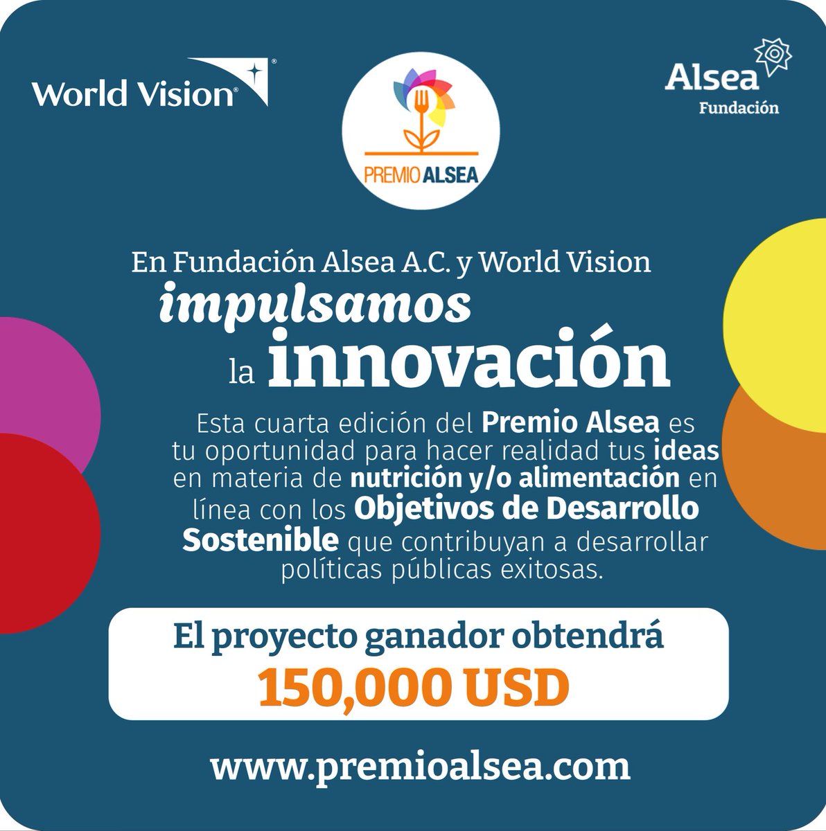 ¡Tu proyecto puede ser el cambio que el mundo necesita! 
🍎Participa en la 4ta edición del #PremioAlsea2025 y ayuda a transformar la alimentación global. 🌍🚀 ¿Listo para inspirar? Tienes hasta el 27 de junio. Consulta las bases aquí: 
premioalsea.com 
#FundaciónAlsea