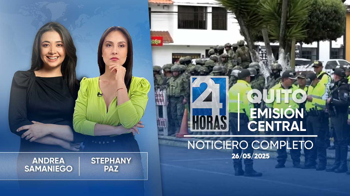 Revise las noticias más destacadas de #Quito en nuestro Noticiero #24Horas Emisión Central de este lunes 26 de mayo del 2025.  ow.ly/oE6Z50VYTXy