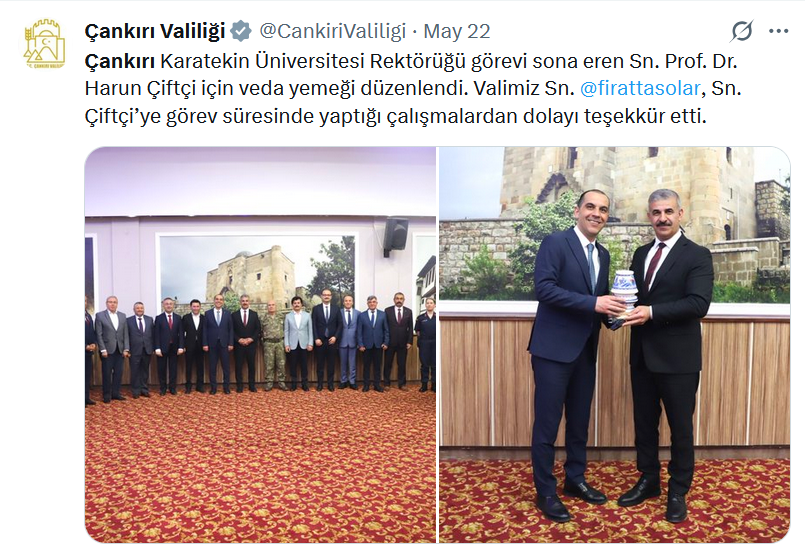 AcademikAhlak's tweet photo. İBB soruşturmasında insanlar, azılı suçlular gibi evleri basılarak ters kelepçeyle gözaltına alınırken; döner sermayeden yaklaşık 60 milyon TL’yi zimmetine geçiren ve görevden alınan bir taşra üniversitesi rektörü, valilik tarafından teşekkür edilerek uğurlanıyor. https://t.co/MZhujtxGqi