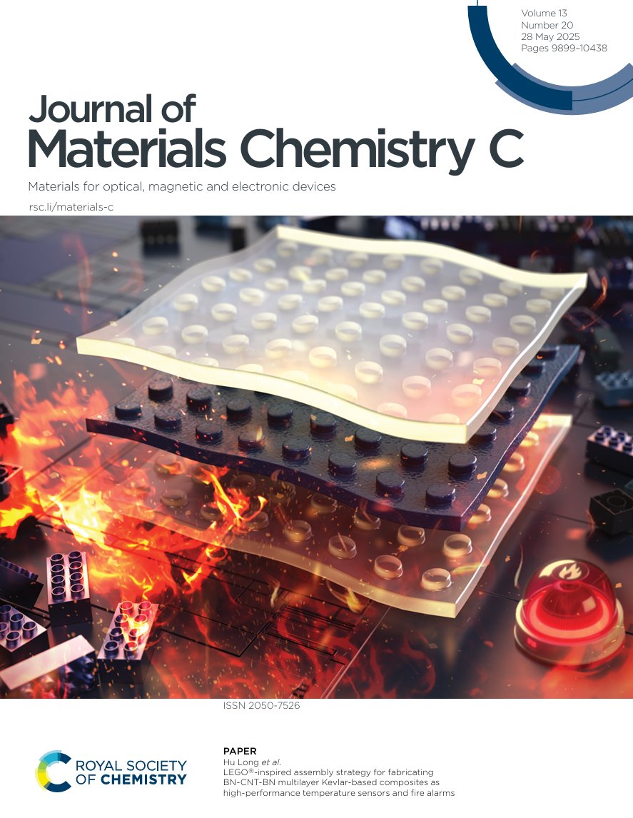 J. Mater. Chem. family (@jmaterchem) on Twitter photo Issue 20 for <a href="/JMaterChem/">J. Mater. Chem. family</a> C front: 'LEGO®-inspired assembly strategy for fabricating BN-CNT-BN multilayer Kevlar-based composites as high-performance temperature sensors and fire alarms' by Hu Long et al .
Read their article here: doi.org/10.1039/D5TC00… Issue 20 for <a href="/JMaterChem/">J. Mater. Chem. family</a> C front: 'LEGO®-inspired assembly strategy for fabricating BN-CNT-BN multilayer Kevlar-based composites as high-performance temperature sensors and fire alarms' by Hu Long et al .
Read their article here: doi.org/10.1039/D5TC00…