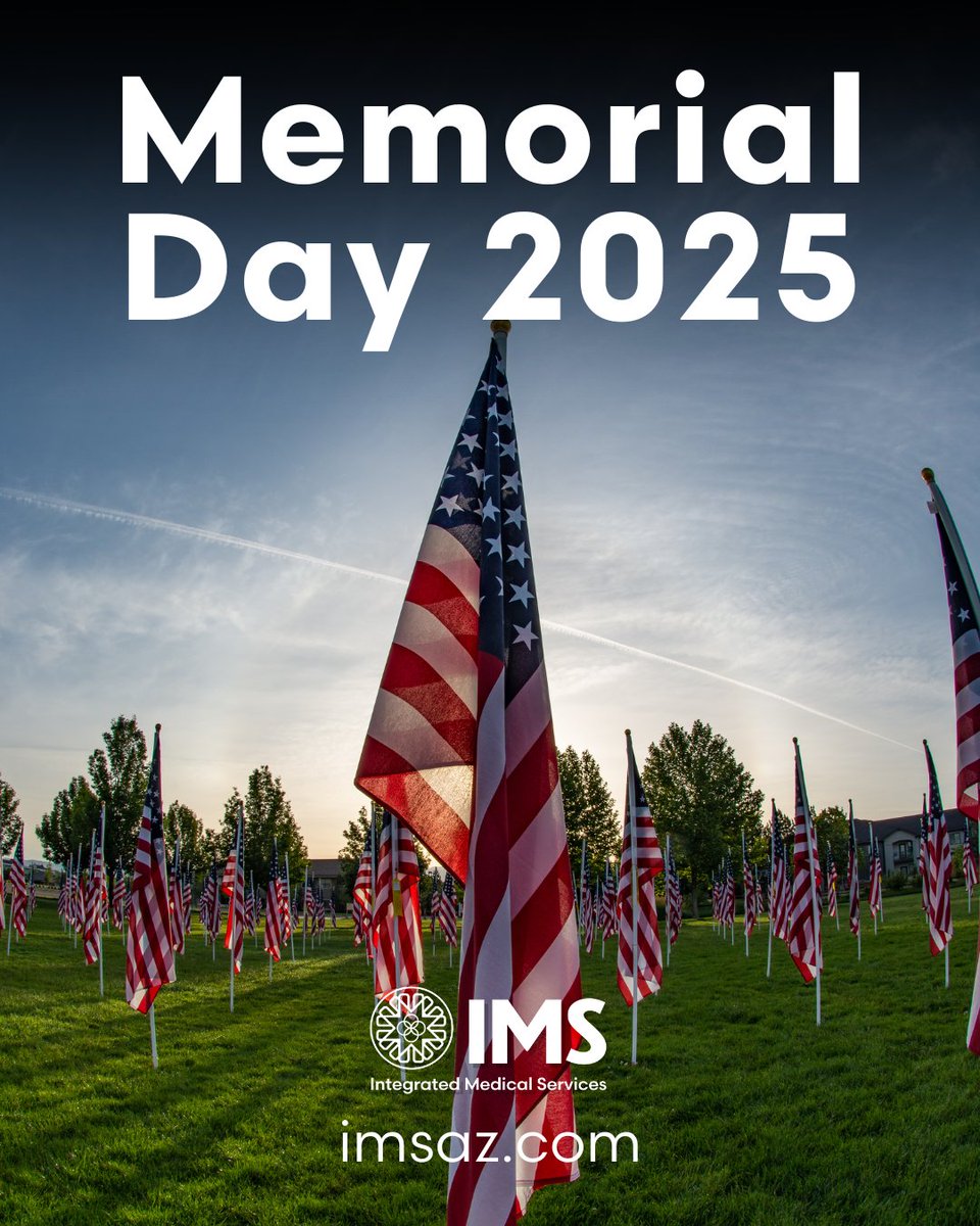 IMSArizona's tweet photo. This Memorial Day, IMS honors and remembers those who gave their lives in service.

We extend our gratitude to all the brave individuals and families across Arizona.

#IMSArizona #MemorialDay #PhoenixDoctors #CommunitySupport #Gratitude #TopRatedCare #ArizonaStrong #Remember https://t.co/yGvLHvfDY6