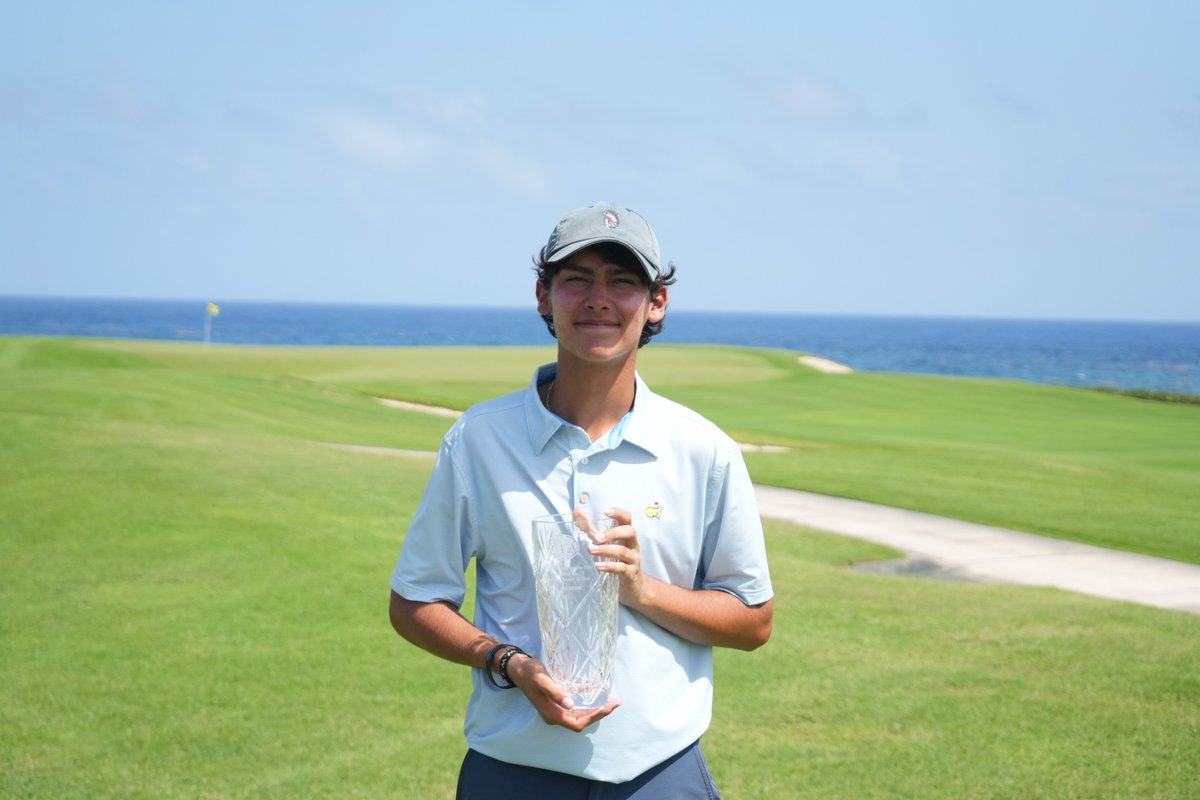 AJGAGolf's tweet photo. Securing the title π
Jaden Peterson (-3) crushes the final round to win his first AJGA tournament at the #DominicanJr! https://t.co/7xmwrwzbuD