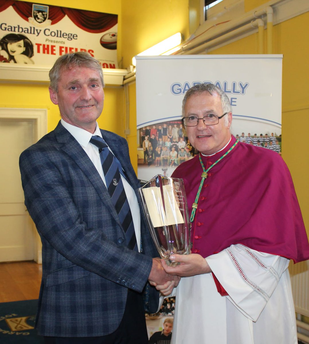 In a heartfelt presentation last week, Bishop Michael Duignan paid tribute to Mr Paul Walsh as he steps down from his role as Principal of Garbally College. 

The Bishop expressed deep gratitude for Mr Walsh's outstanding leadership and dedication.