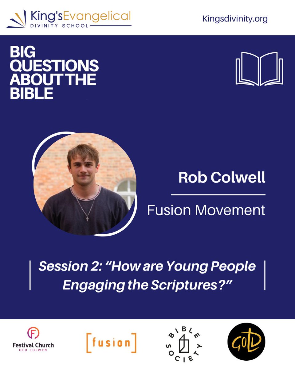 KingsDivinity's tweet image. How are young people engaging the Scriptures?

Rob Colwell of Fusion Movement will cover this question at our upcoming Big Questions event on July 12.

Register here: shorturl.at/EZPQm.