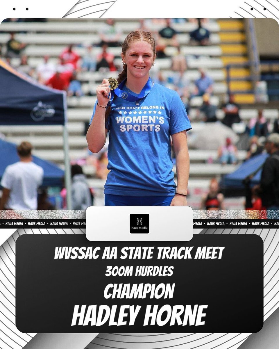 Congrats to <a href="/h_horne10/">Hadley Horne</a> for winningg the Girls 300m hurdles 🥇• Class AA for Grafton High School with a time of 45.41. Congrats Hadley, and we agree with your shirt! 😉