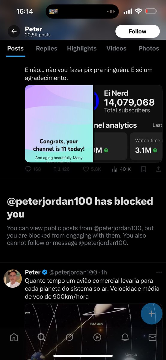 Gabriel00619835's tweet photo. Ai @giganterichard olha o que vc fez. Fui te defender e tomei block. Como vou viver agora sem a sabedoria milenar do homem mais honrado desse universo? https://t.co/2YEmIIgxBC