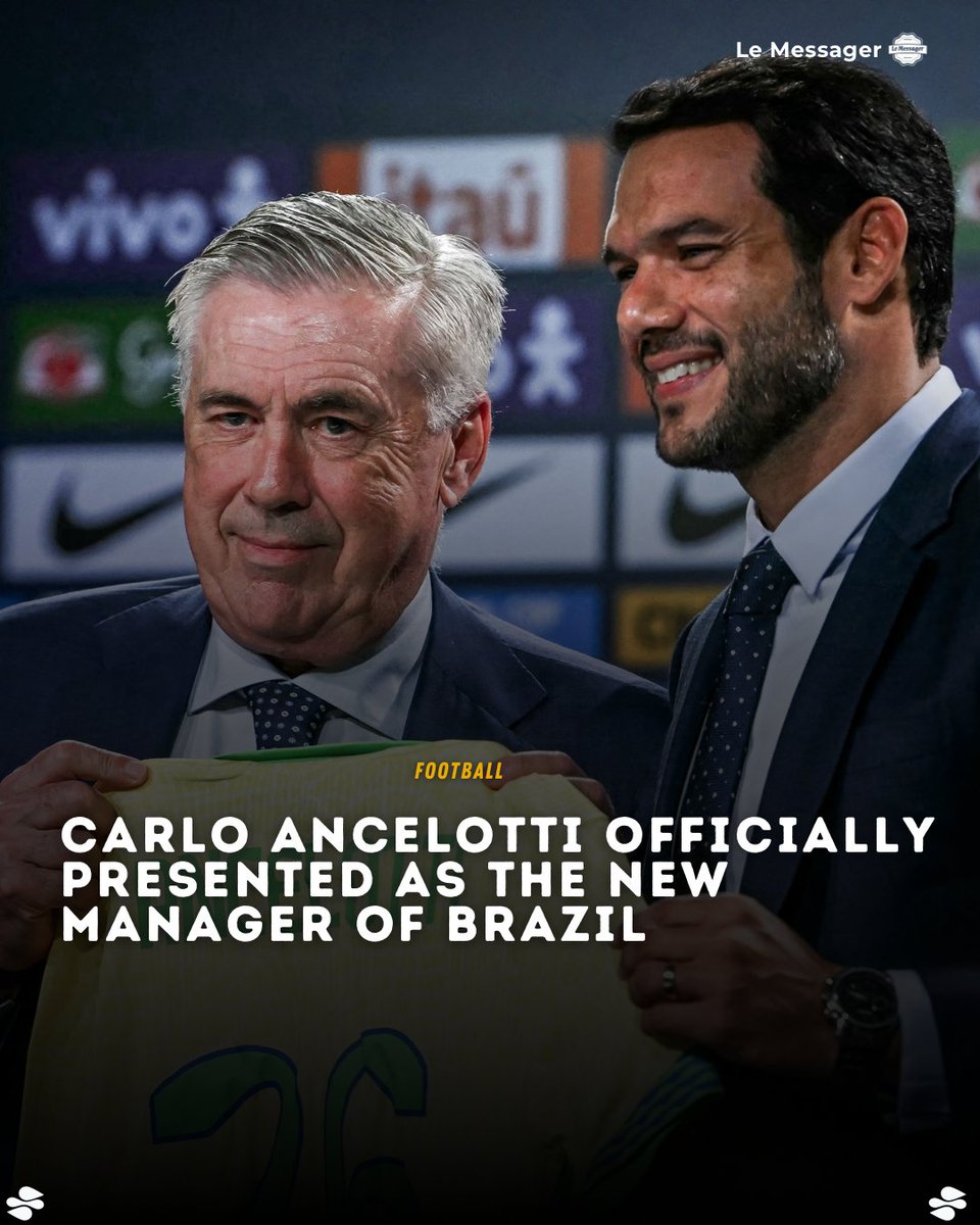 Carlo Ancelotti officially presented as the new manager of Brazil! 🇧🇷