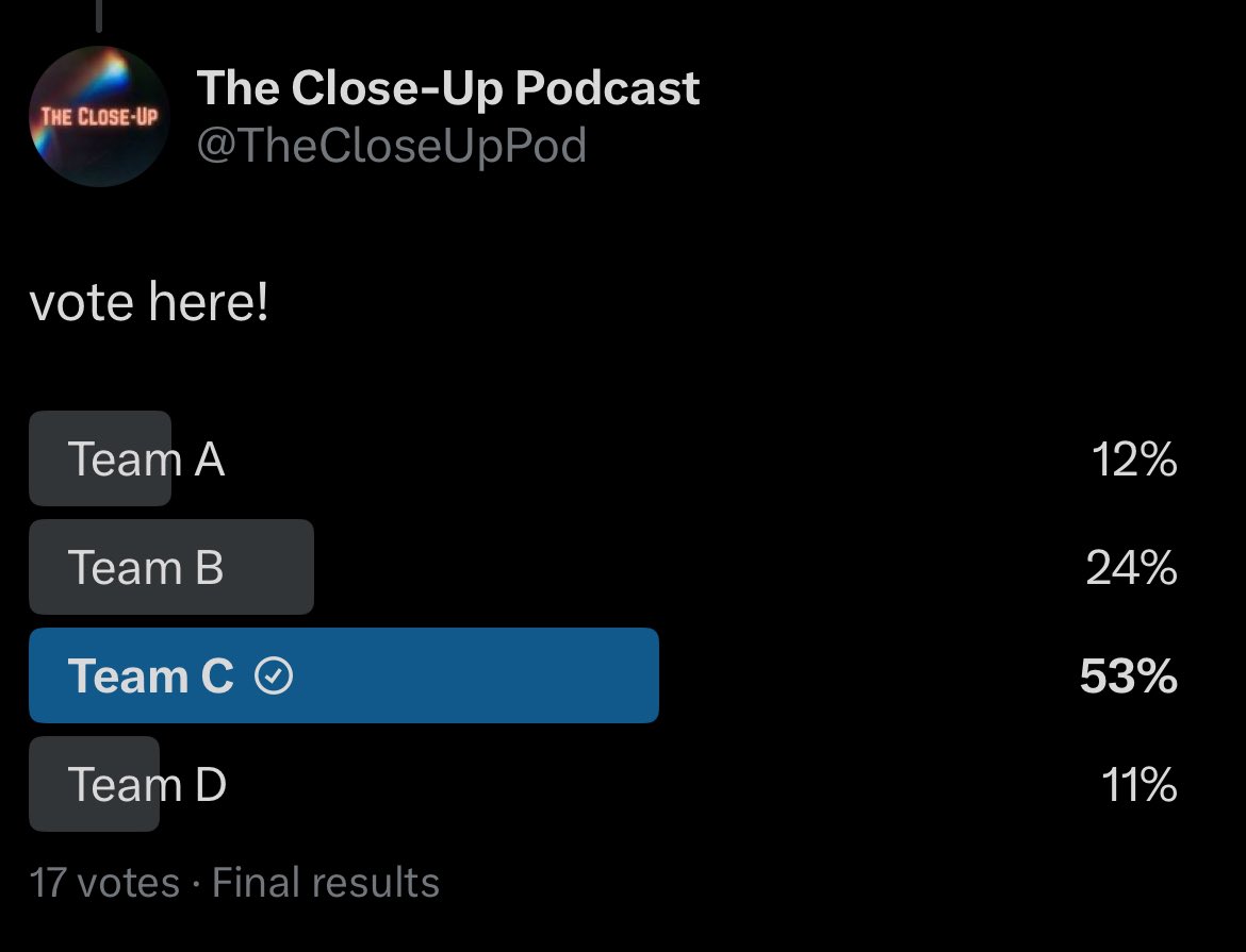TheCloseUpPod's tweet image. the winner of our first draft is @aberrant44!!