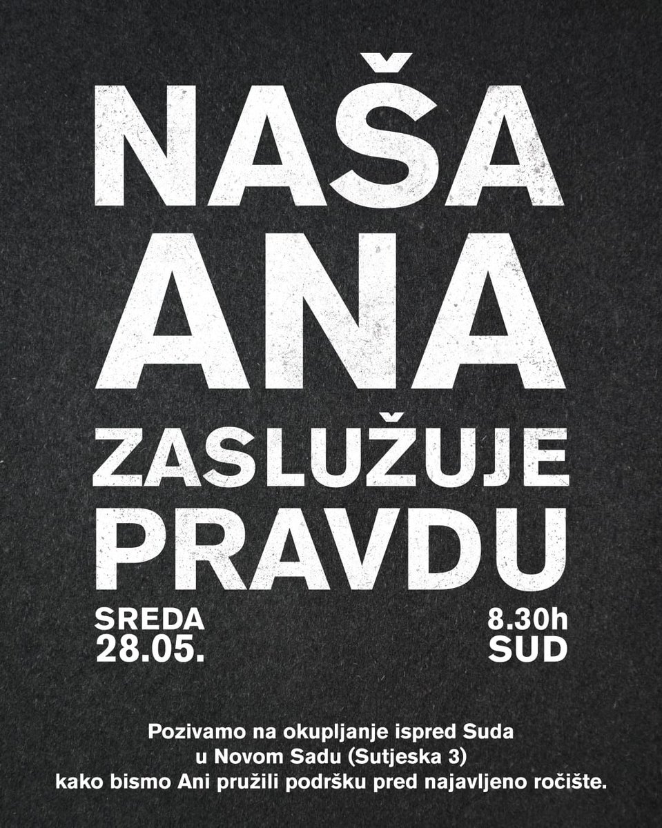 milosdjajic's tweet photo. Podrška Ani
#novisad https://t.co/DwSMjUs2h0