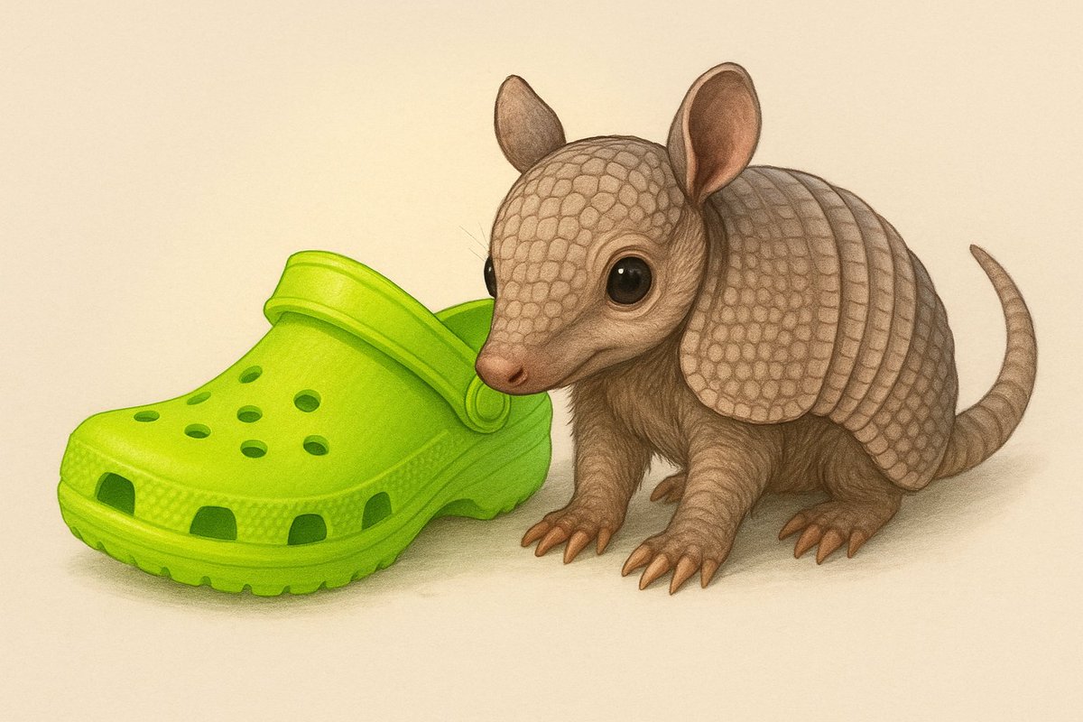 YAH! Two more baby armadillos! These are located towards the front of our property! They're no bigger than a women's size 8 Croc! LOL #crittervision #armadillos #crocs