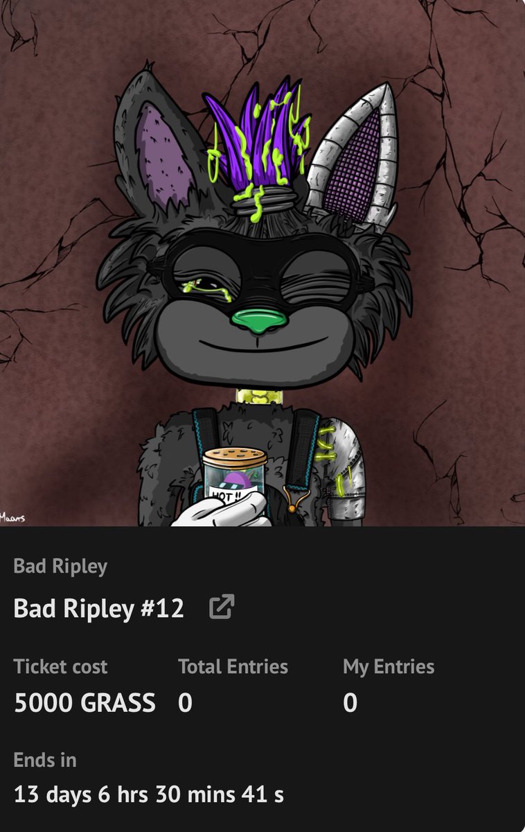 Heepow.algo (@mheepow) on Twitter photo New $GRASS raffles are live at heepow.me/raffles
<a href="/MadeByOink/">Oink</a> <a href="/PurDoodles/">Purdoodles.basic🐉💚</a> HexStamp collab!
<a href="/Gully_Flock/">Gully</a> Rainbow Gully!
<a href="/MaarsComics/">Maars - Mental Marvin 🤖</a> Bad Ripley!
Good luck! New $GRASS raffles are live at heepow.me/raffles
<a href="/MadeByOink/">Oink</a> <a href="/PurDoodles/">Purdoodles.basic🐉💚</a> HexStamp collab!
<a href="/Gully_Flock/">Gully</a> Rainbow Gully!
<a href="/MaarsComics/">Maars - Mental Marvin 🤖</a> Bad Ripley!
Good luck!