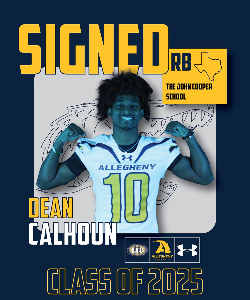 Allegheny Football (@alleghenyfb) on Twitter photo Dean Calhoun ( <a href="/Dean_Dean2025/">Dean Calhoun 2025 πβΎοΈππΎββοΈ</a> )
Running Back
The John Cooper School | Texas
#GoGators π Dean Calhoun ( <a href="/Dean_Dean2025/">Dean Calhoun 2025 πβΎοΈππΎββοΈ</a> )
Running Back
The John Cooper School | Texas
#GoGators π
