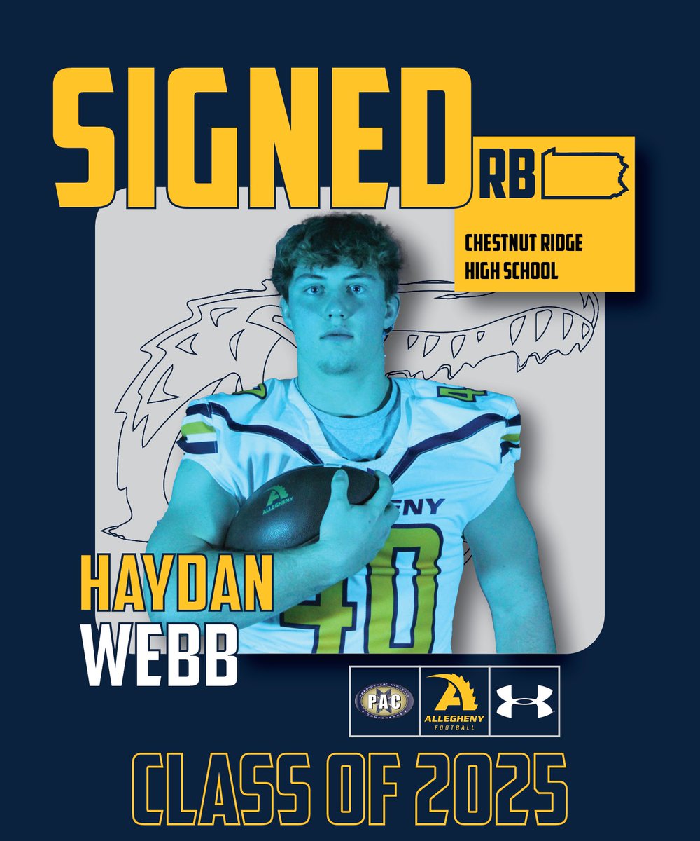 Allegheny Football (@alleghenyfb) on Twitter photo Haydan Webb ( <a href="/WebbHaydan/">Haydan Webb</a> )
Running Back
Chestnut Ridge High School | Pennsylvania
#GoGators π Haydan Webb ( <a href="/WebbHaydan/">Haydan Webb</a> )
Running Back
Chestnut Ridge High School | Pennsylvania
#GoGators π
