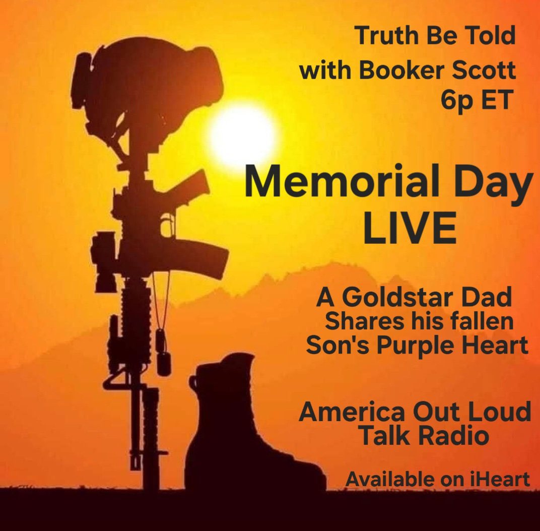 MAGA PATRIOT TGM (TERI) (@udreams30) on Twitter photo A Gold⭐️Dad talks about his Purple💜Son.
6:00 PM ET
Truth Be Told with Booker Scott
<a href="/RealBookerScott/">Booker</a>
<a href="/dadnme88/">GoldStarDad⭐️</a>
<a href="/OutLoudNews/">America Out Loud News</a>
AMERICA OUT LOUD TALK RADIO
LIVE rdo.to/TALKLOUD
I❤️RADIO bit.ly/2mBrCx A Gold⭐️Dad talks about his Purple💜Son.
6:00 PM ET
Truth Be Told with Booker Scott
<a href="/RealBookerScott/">Booker</a>
<a href="/dadnme88/">GoldStarDad⭐️</a>
<a href="/OutLoudNews/">America Out Loud News</a>
AMERICA OUT LOUD TALK RADIO
LIVE rdo.to/TALKLOUD
I❤️RADIO bit.ly/2mBrCx