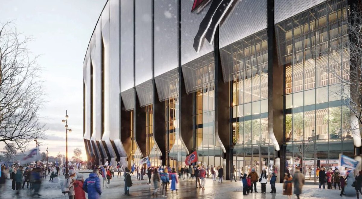delves1's tweet photo. Everyone talking about Lucas oil because of the outside but give me the buffalo bills new stadium design instead 
Abit more brick and a bigger roof and get rid of the NFL window what every new stadium has nowadays 

#KRO // #BCFC https://t.co/j428uDzsPH
