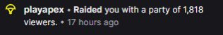 JoshFlowers (@joshflowerstv) on Twitter photo thankful for the raid from <a href="/PlayApex/">Apex Legends</a> still feels unreal can’t thank the team enough for the love, means everything.
😭🙏🏽🖤 thankful for the raid from <a href="/PlayApex/">Apex Legends</a> still feels unreal can’t thank the team enough for the love, means everything.
😭🙏🏽🖤